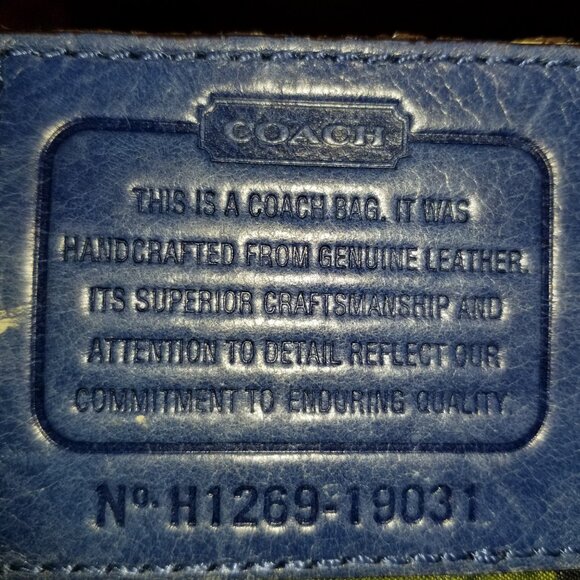 Coach blue, grey and salmon/pink bag. Soft leather. - Picture 15 of 15